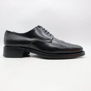 Gucci Plain Toe Oxford Shoes Men's Size 12 D Black Leather Lace Up Dress
